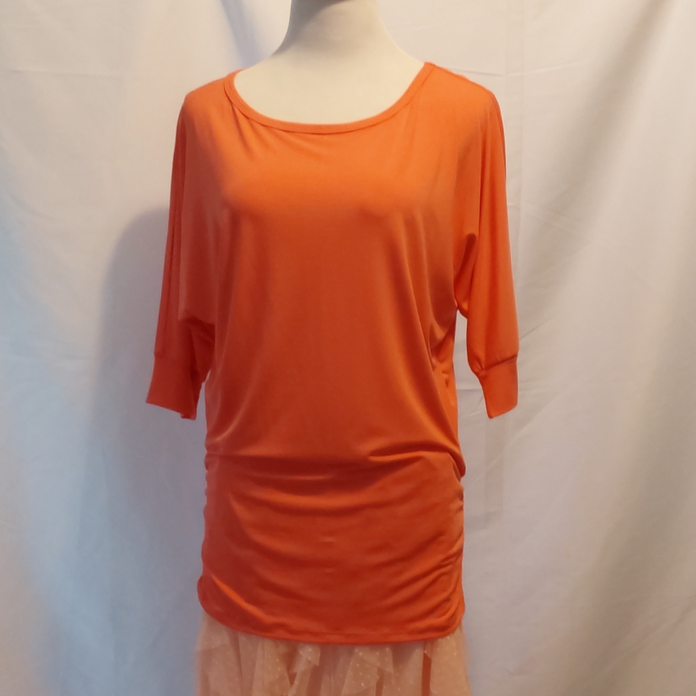 Elegant Orange Long Sleeve Women's Top